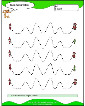 okul öncesi çizgi çalışma sayfaları